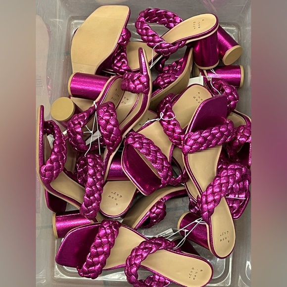 A New Day Braided Pink Heels - Picture 2 of 2